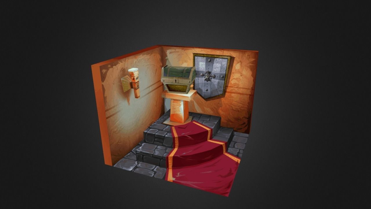 The Treasure Room Low-poly 3D model_3