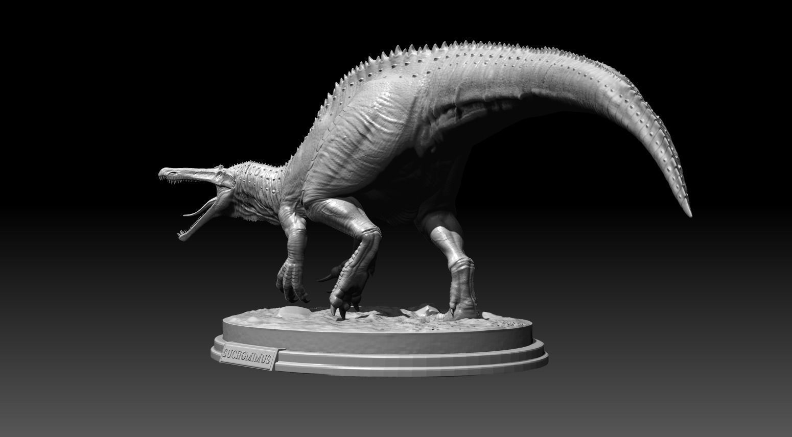 Suchomimus Statue 3D print model_1