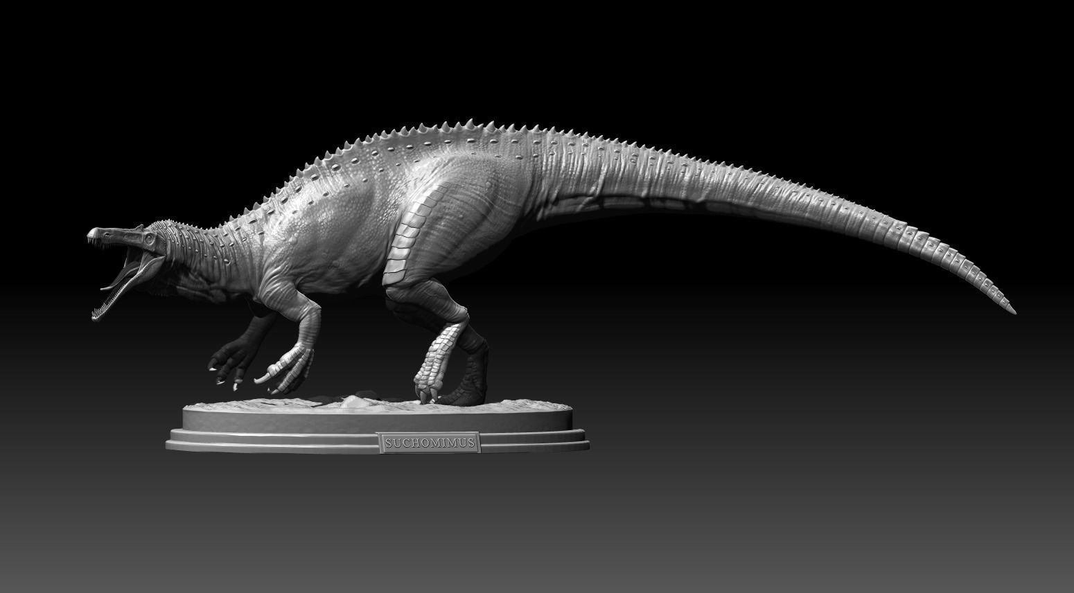 Suchomimus Statue 3D print model_2