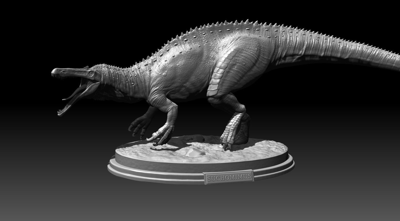 Suchomimus Statue 3D print model_3