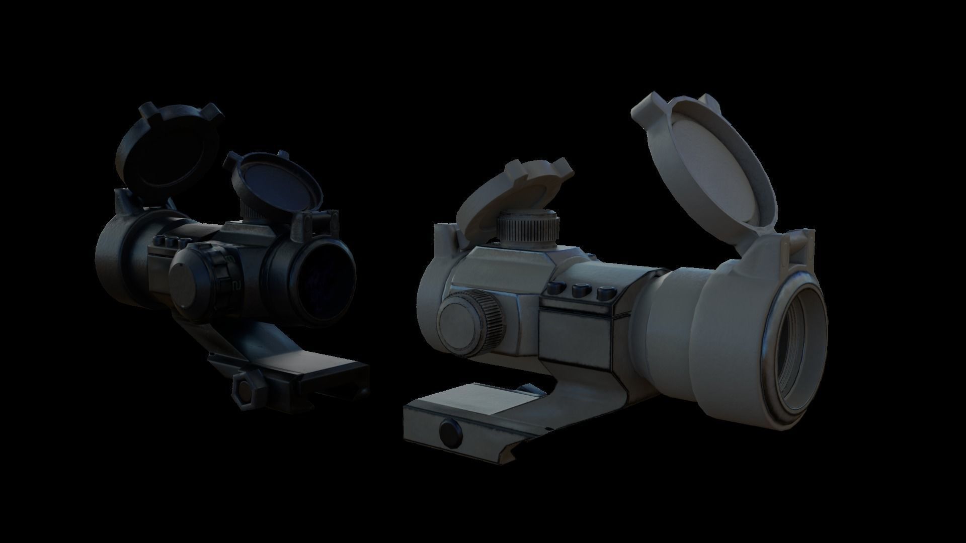Sight and Scope Package Low-poly 3D model_22