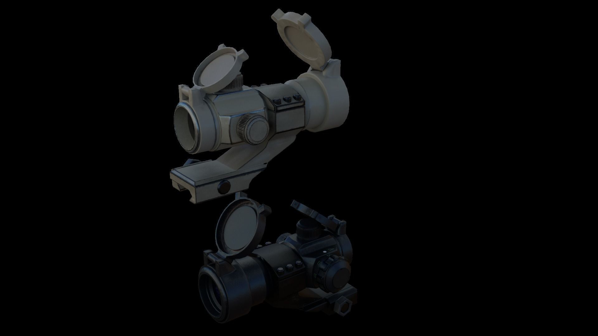 Sight and Scope Package Low-poly 3D model_23