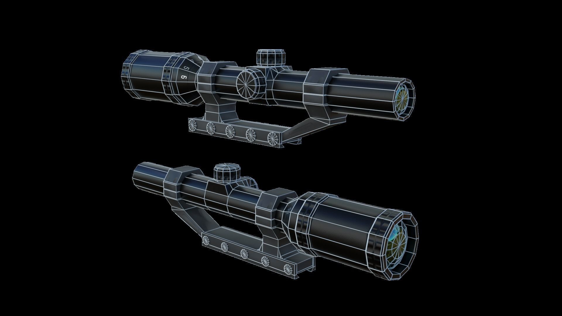 Sight and Scope Package Low-poly 3D model_62