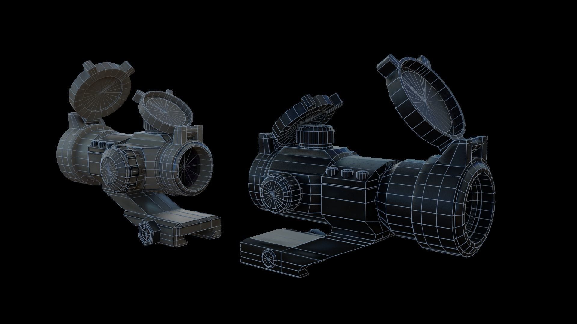 Sight and Scope Package Low-poly 3D model_59