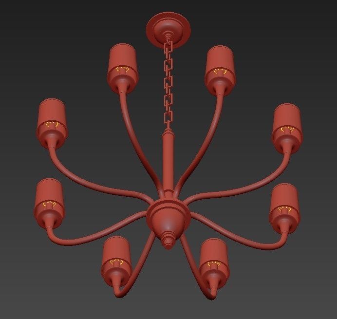 LARGE ONE TIER CHANDELIER 3D model_3