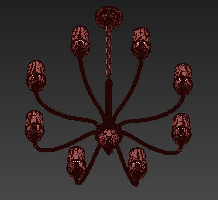 LARGE ONE TIER CHANDELIER 3D model_2