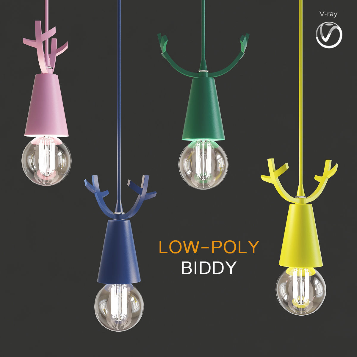 Pendant Lamp collection 3d model Low-poly 3D model_2