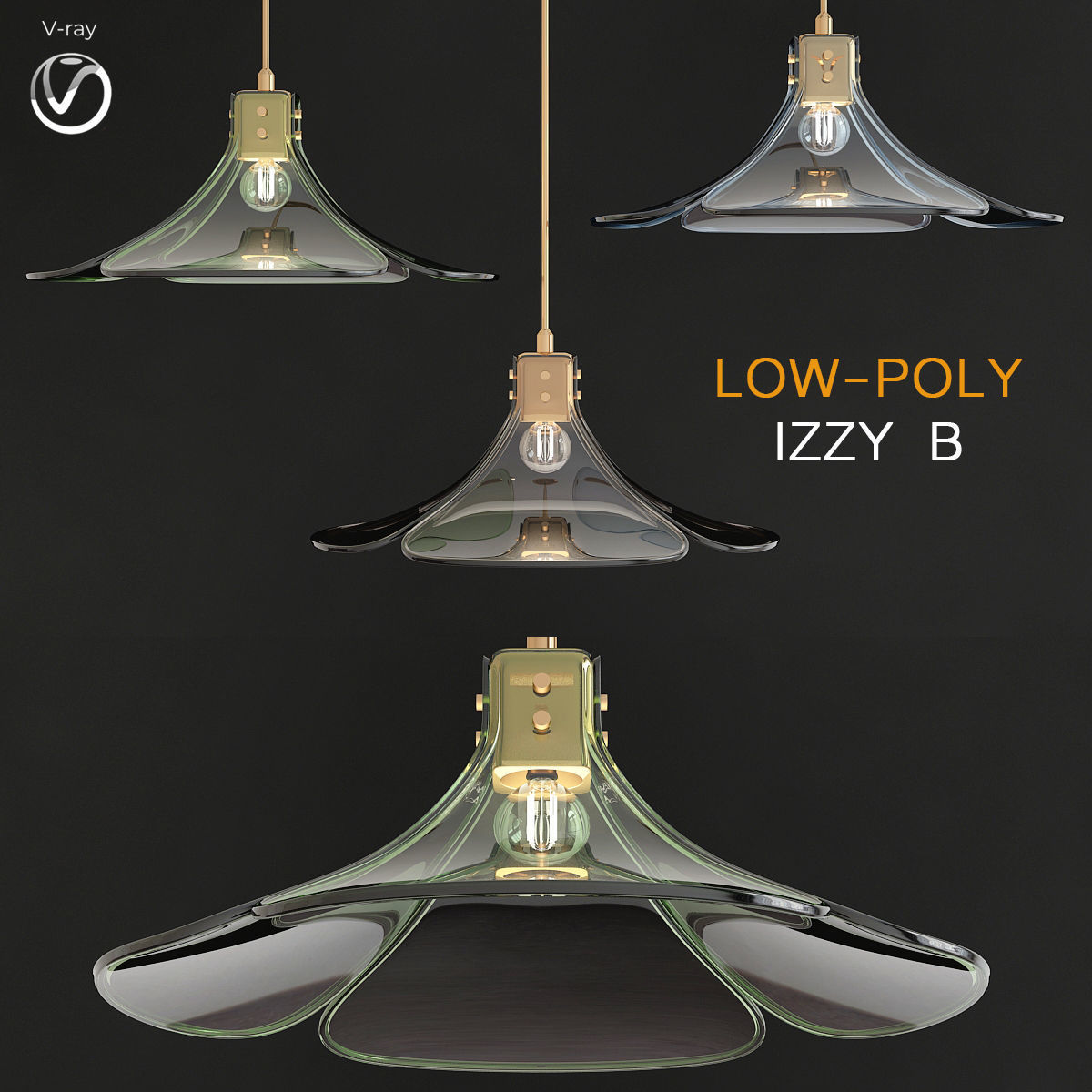 Pendant Lamp collection 3d model Low-poly 3D model_14