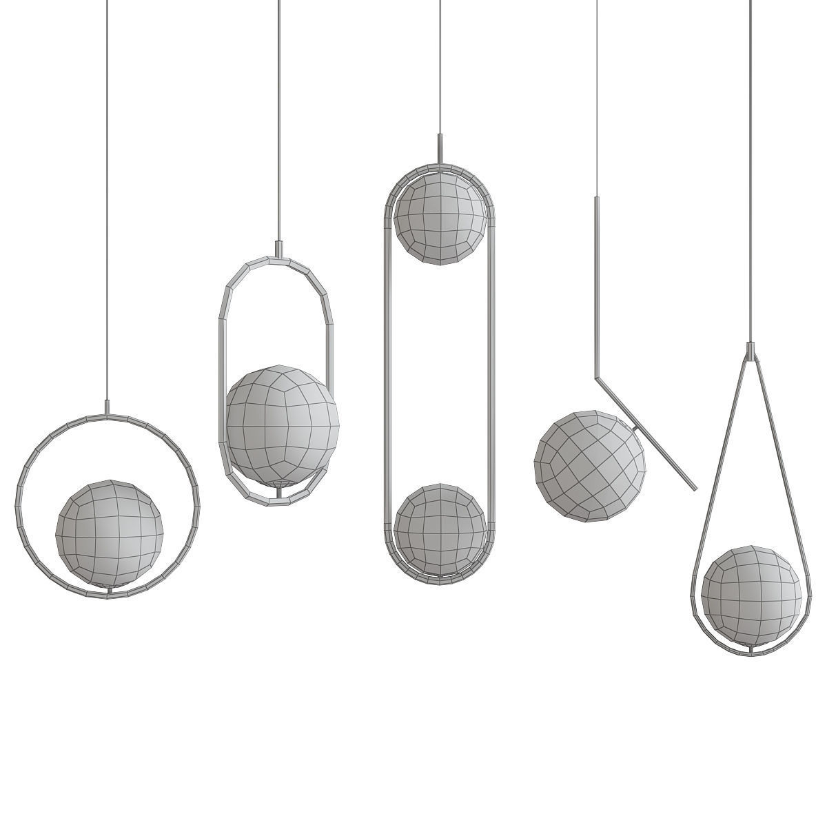 Pendant Lamp collection 3d model Low-poly 3D model_5
