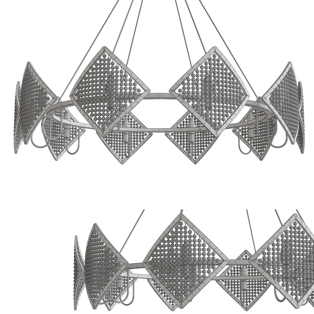 Chandelier collection 3d model pieces Low-poly 3D model_13