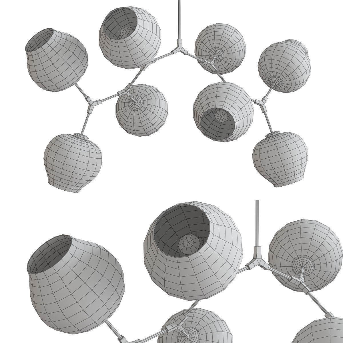 Chandelier collection 3d model pieces Low-poly 3D model_1