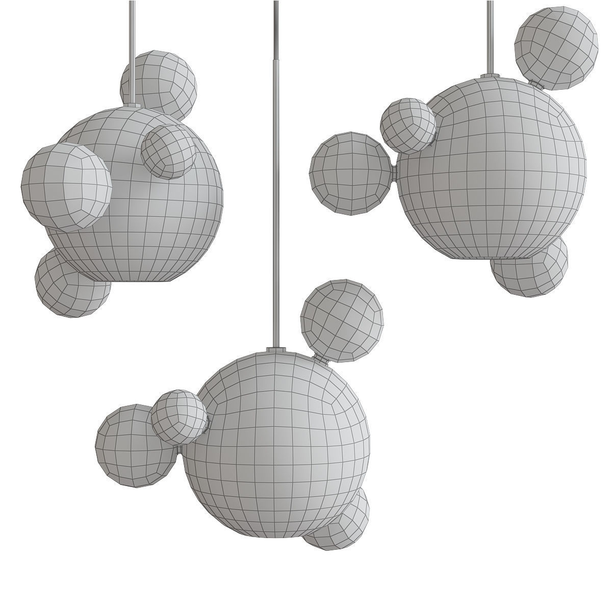 Chandelier collection 3d model pieces Low-poly 3D model_5