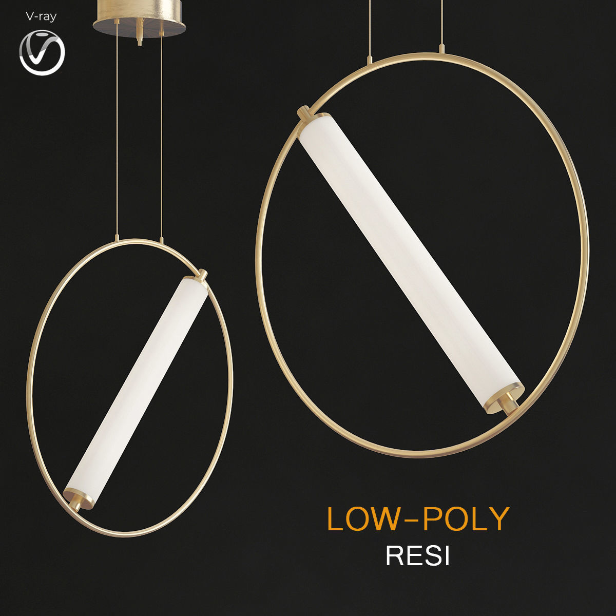 Chandelier collection 3d model pieces Low-poly 3D model_20