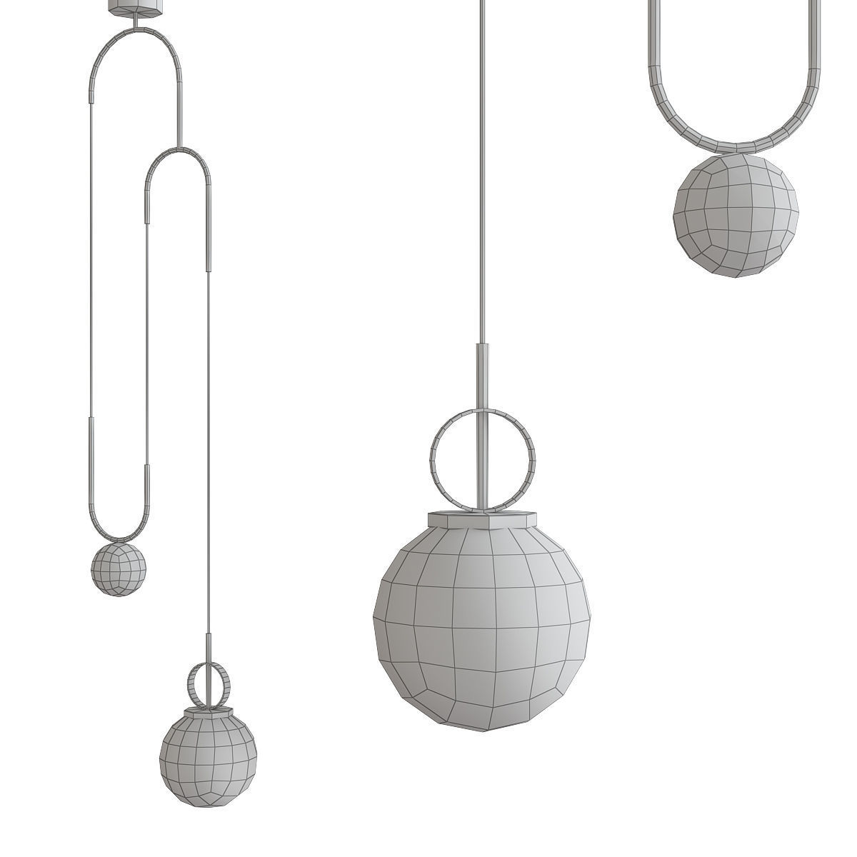 Chandelier collection 3d model pieces Low-poly 3D model_18