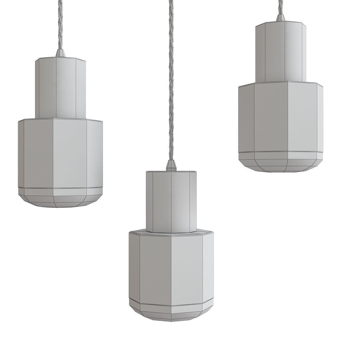 Chandelier collection 3d model pieces Low-poly 3D model_3