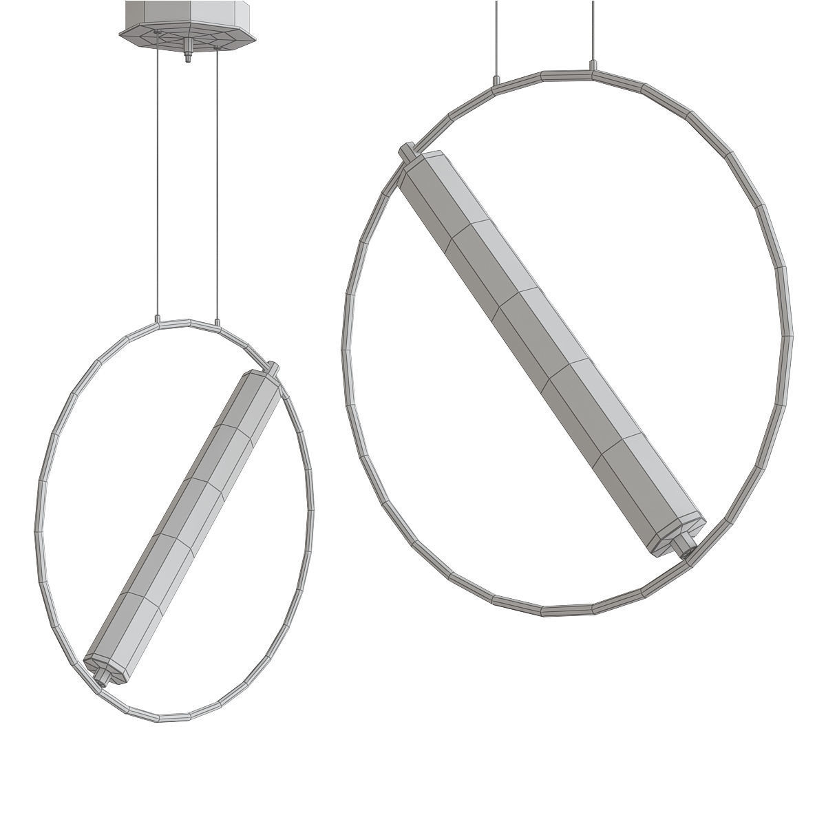 Chandelier collection 3d model pieces Low-poly 3D model_19