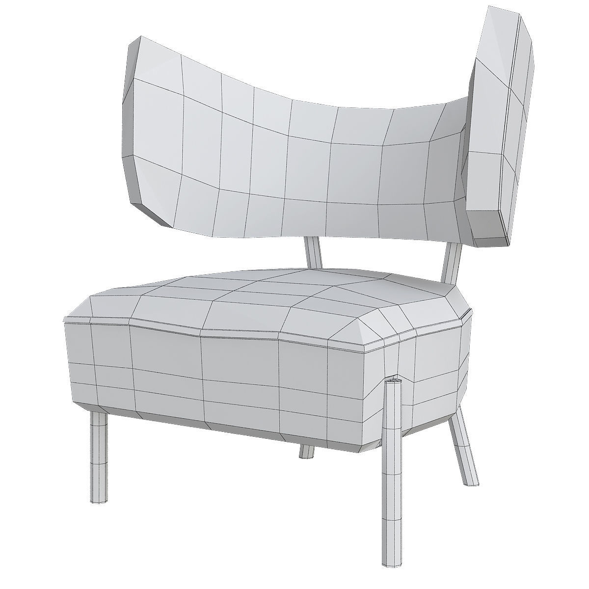 Chair collection 3d model low - poly Low-poly 3D model_18