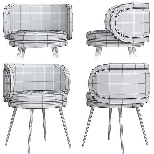 Chair collection 3d model low - poly Low-poly 3D model 5