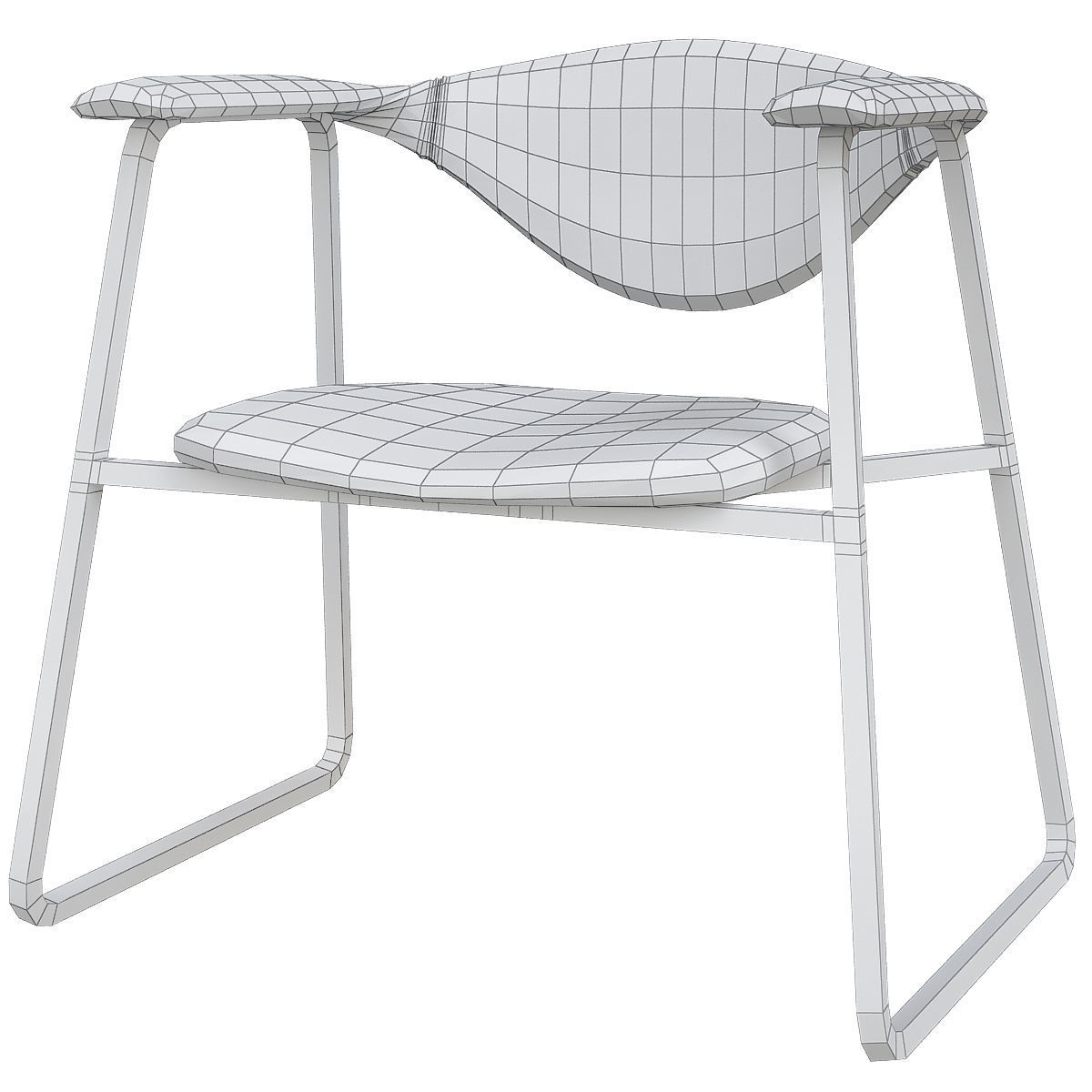 Chair collection 3d model low - poly Low-poly 3D model_9