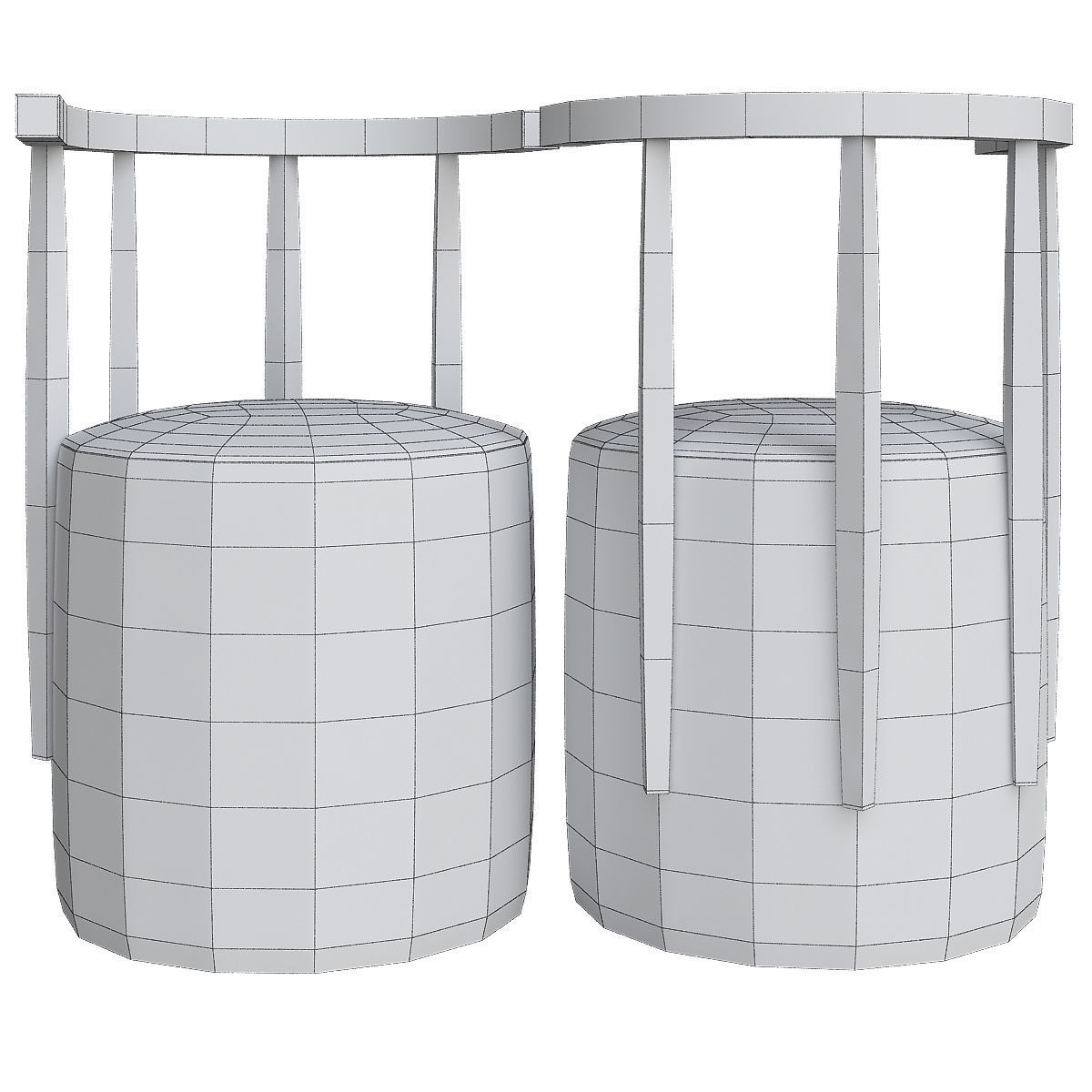 Chair collection 3d model low - poly Low-poly 3D model_5