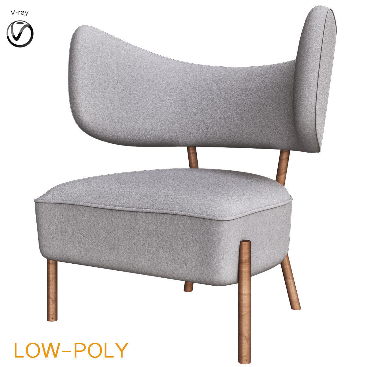 Chair collection 3d model low - poly Low-poly 3D model_17