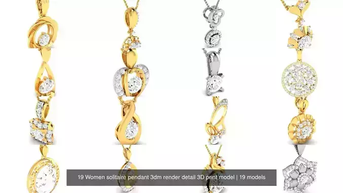 19 Women solitaire pendant 3dm render detail 3D print model 3D Model Collection 19 Women solitaire pendant 3dm render detail 3D print model 3D Model Collection