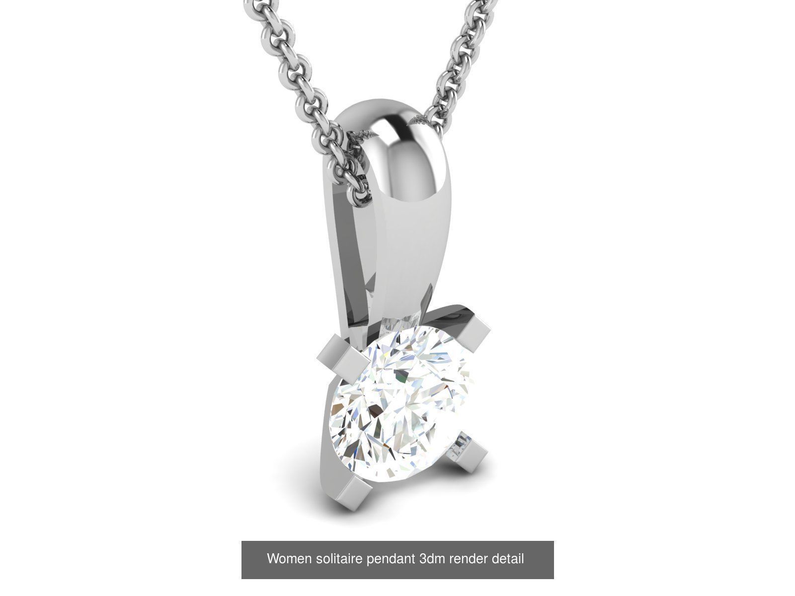 19 Women solitaire pendant 3dm render detail 3D print model 3D Model Collection_10