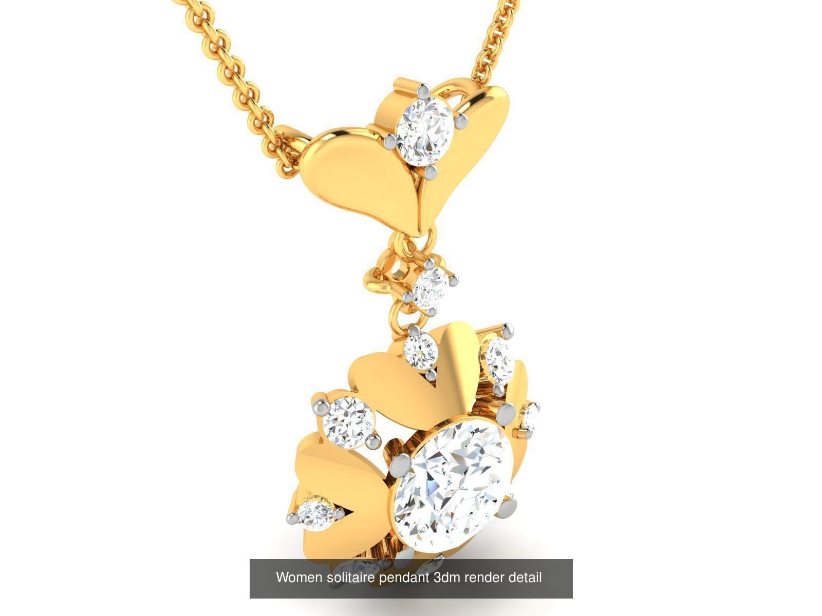 19 Women solitaire pendant 3dm render detail 3D print model 3D Model Collection_7