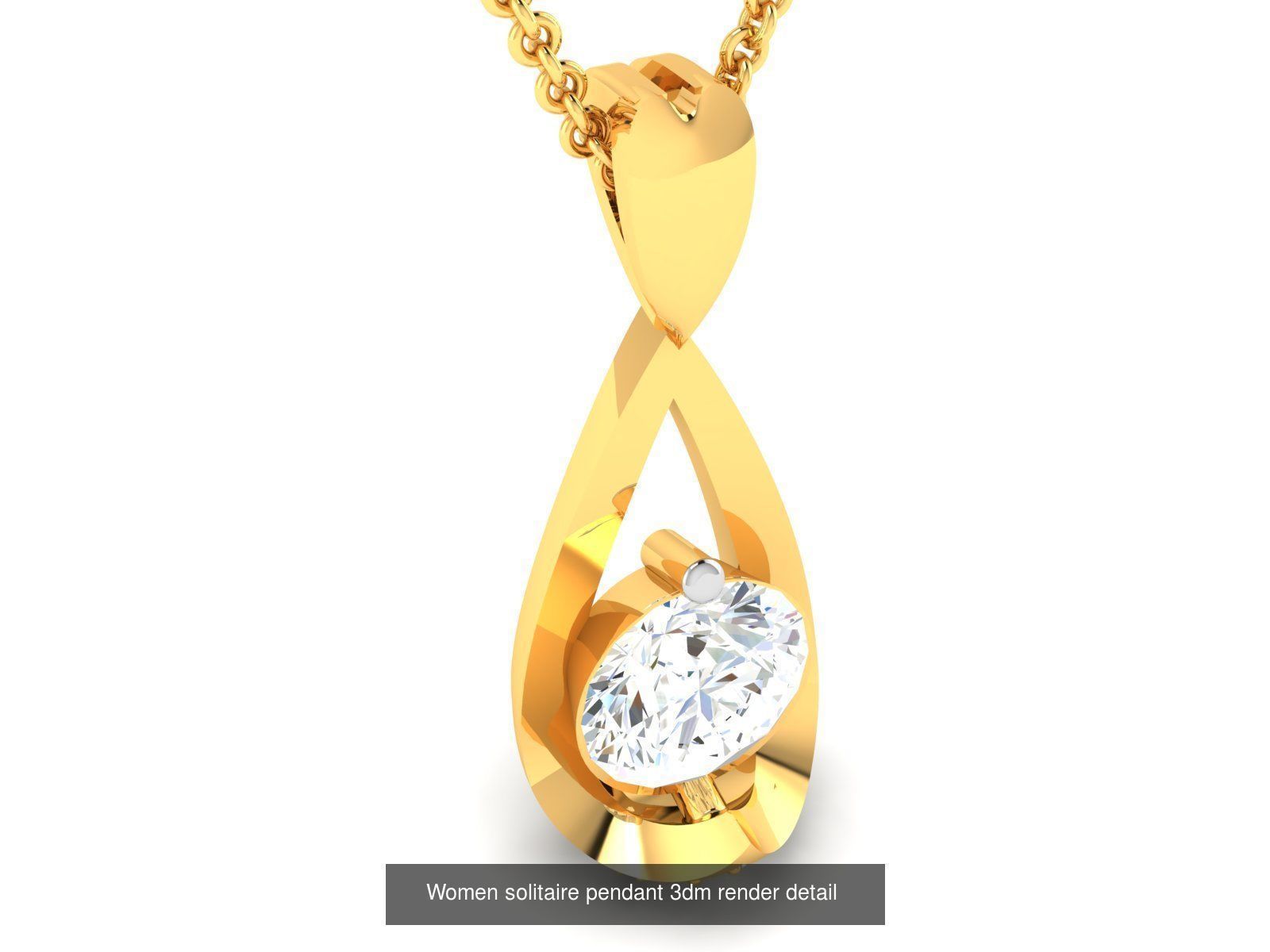 19 Women solitaire pendant 3dm render detail 3D print model 3D Model Collection_8