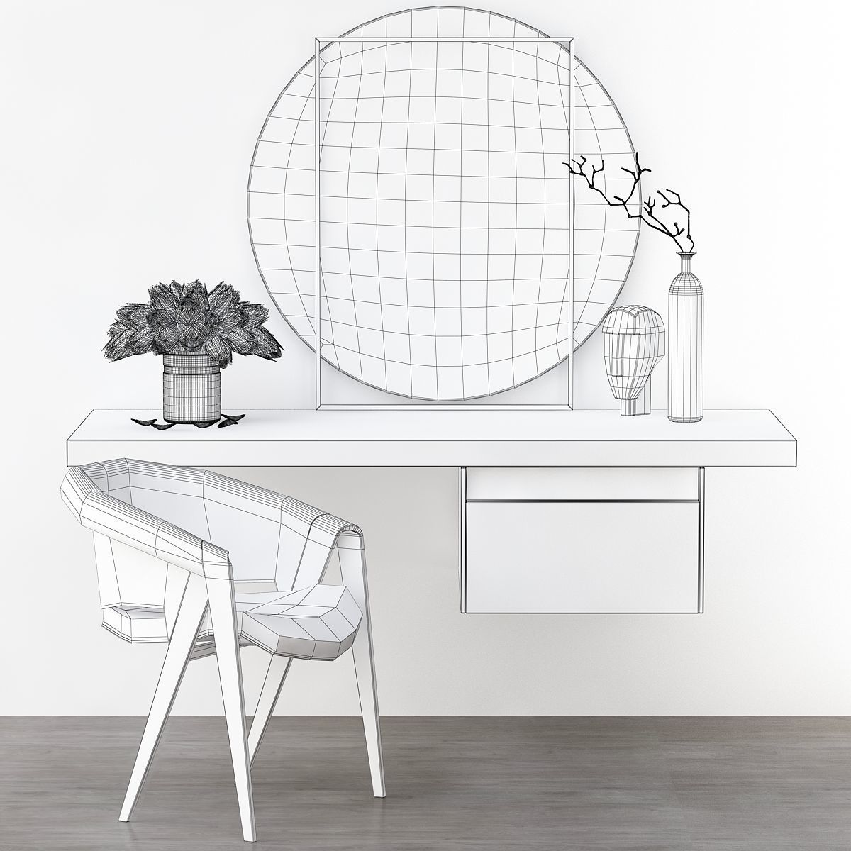 Toilet table collection 3d model Low-poly 3D model_14