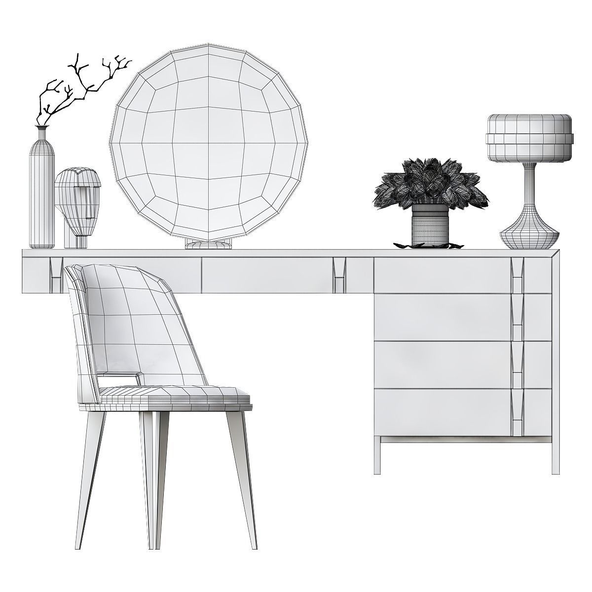 Toilet table collection 3d model Low-poly 3D model_6