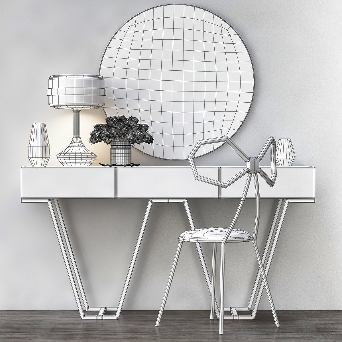 Toilet table collection 3d model Low-poly 3D model_7