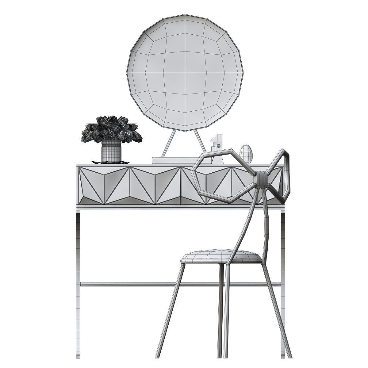 Toilet table collection 3d model Low-poly 3D model_12