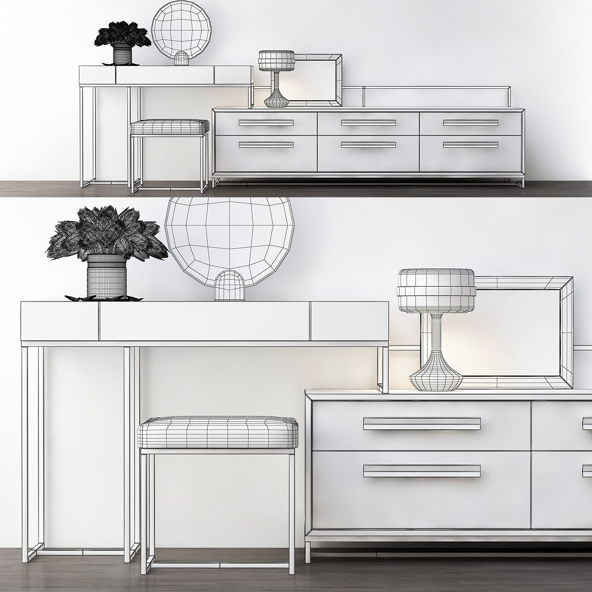 Toilet table collection 3d model Low-poly 3D model_15