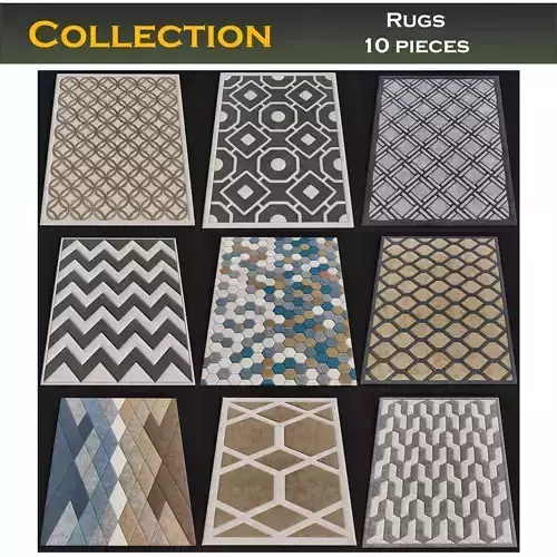 Rugs collection 3d model area rug with geometric design
