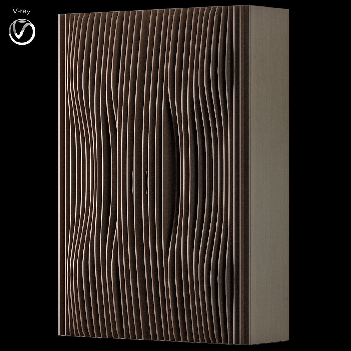 Wardrobe collection 3d model with doors and drawers Low-poly 3D model_16