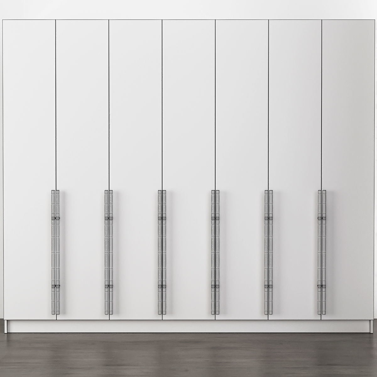 Wardrobe collection 3d model with doors and drawers Low-poly 3D model_13