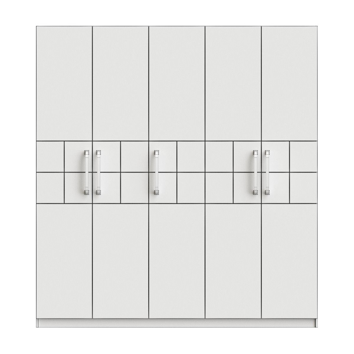 Wardrobe collection 3d model with doors and drawers Low-poly 3D model_19