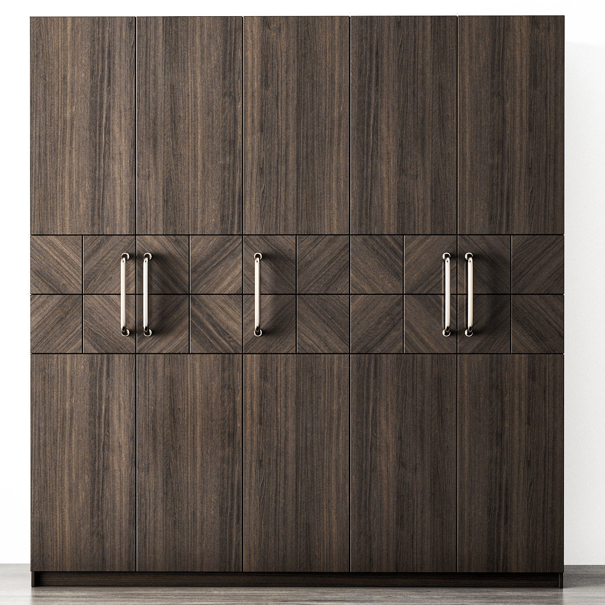 Wardrobe collection 3d model with doors and drawers Low-poly 3D model_18