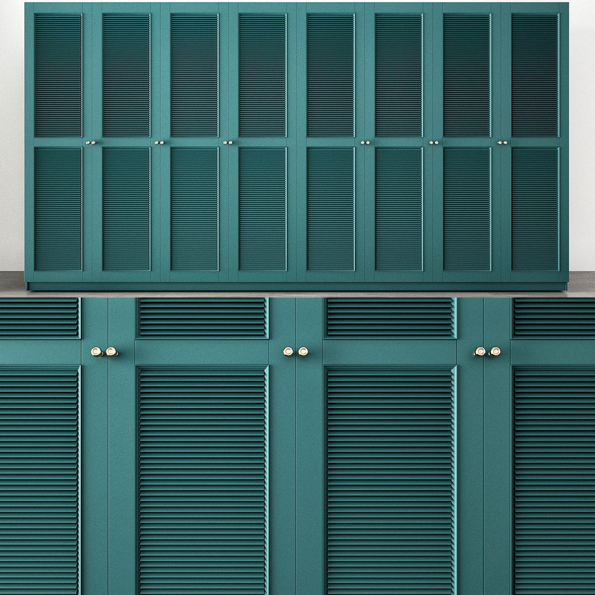 Wardrobe collection 3d model with doors and drawers Low-poly 3D model_6