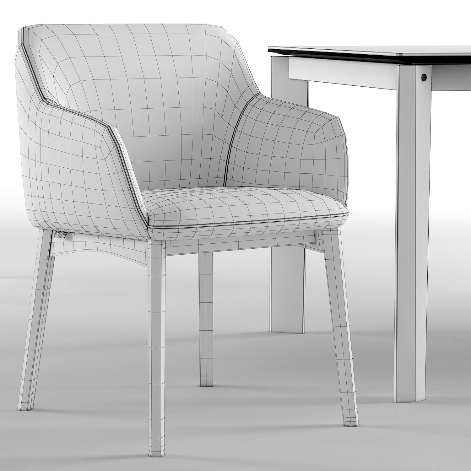 Elle chair and Alpha table - Calligaris 3D model_4