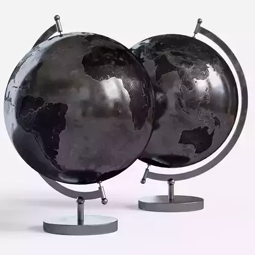 Metal Globe Low-poly 3D model