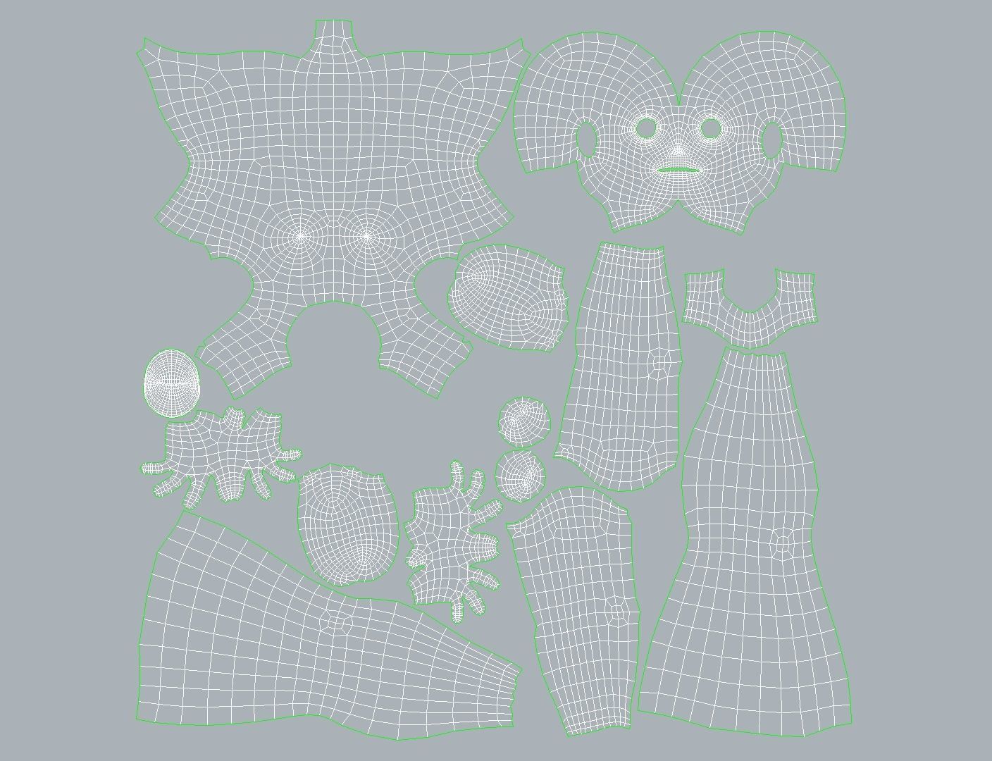 Cartoon girl character Low-poly 3D model_16