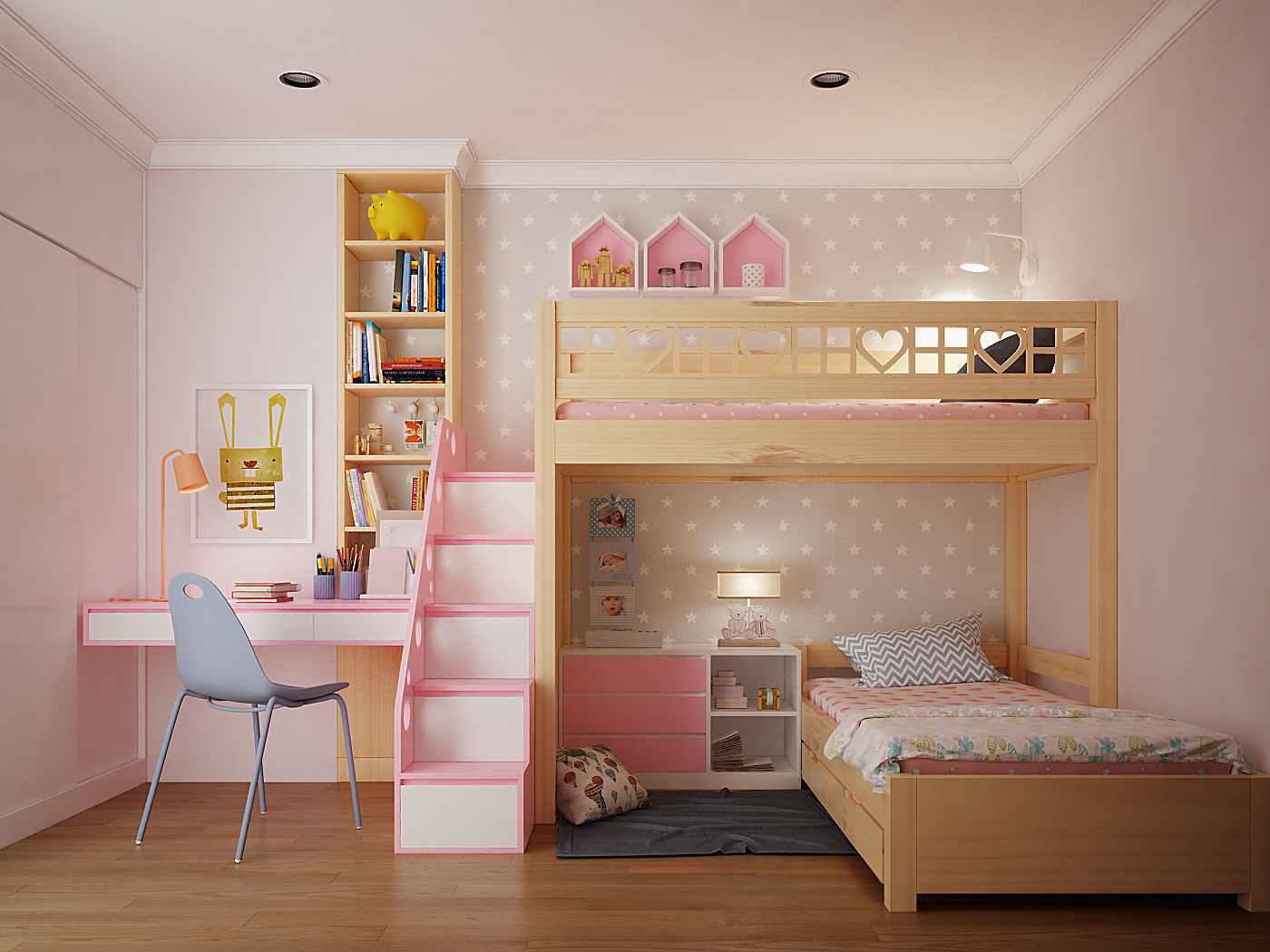 Twins Bedroom 3D model_1