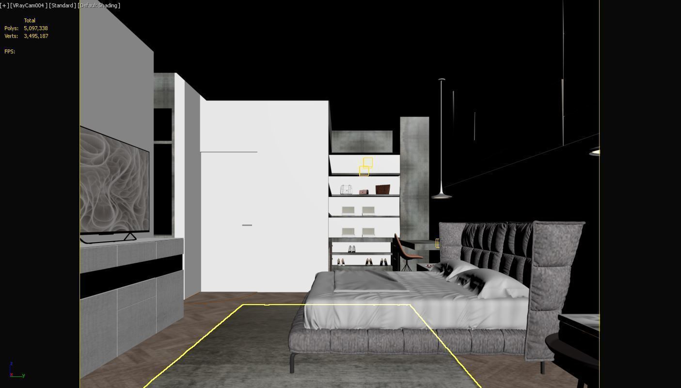 Modern Bedroom 3D model_4