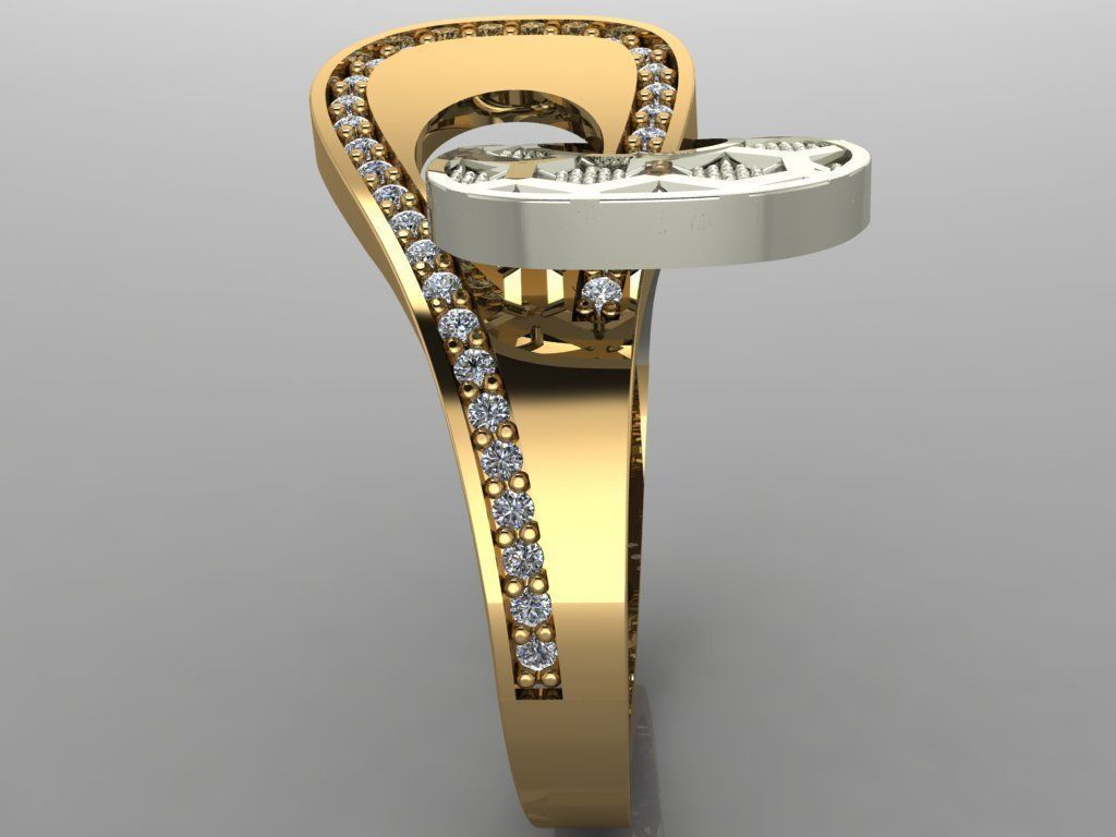 GC GOLD Y0092-  diamond gold Ring  3D print model_3