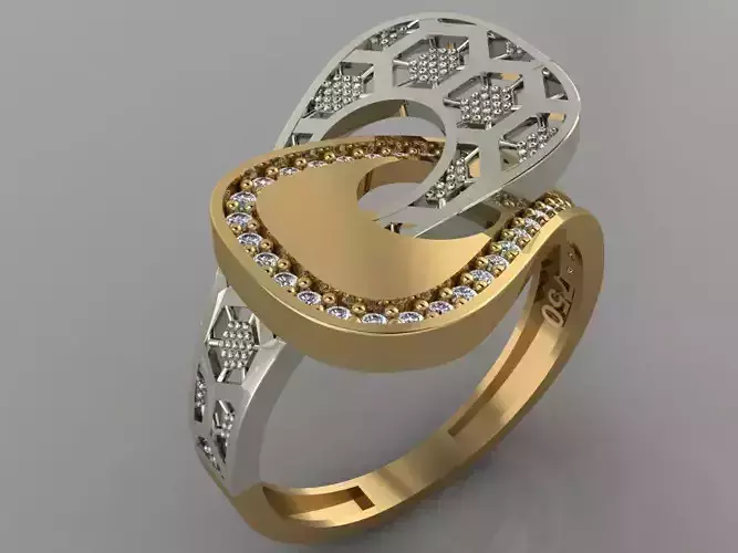 GC GOLD Y0092-  diamond gold Ring  3D print model