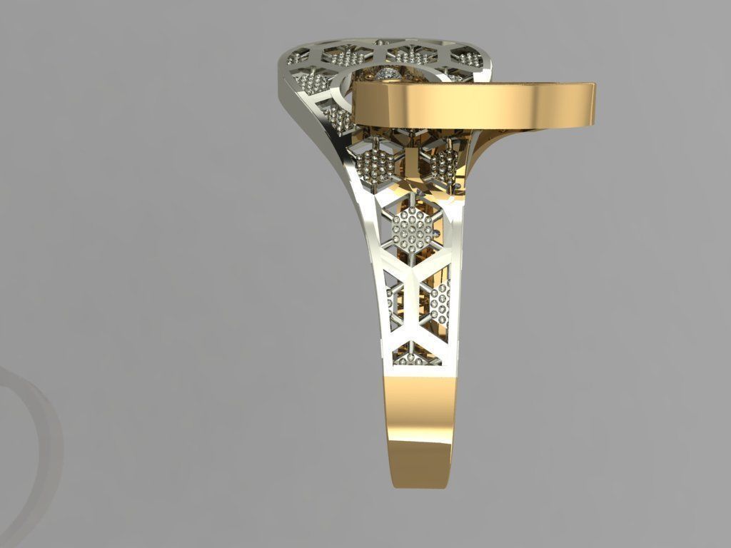 GC GOLD Y0092-  diamond gold Ring  3D print model_4