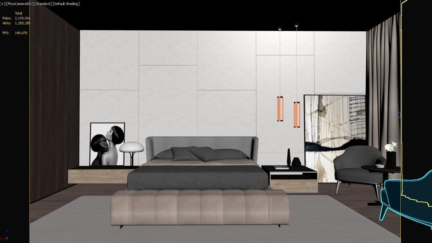 Modern Bedroom 3D model_3