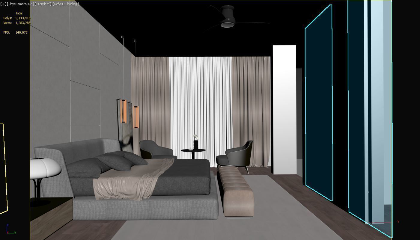 Modern Bedroom 3D model_4